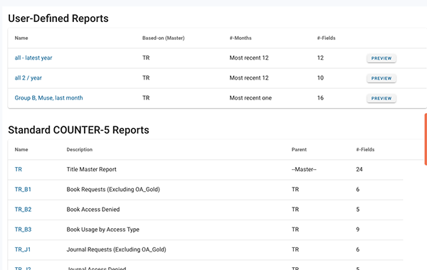 reports page